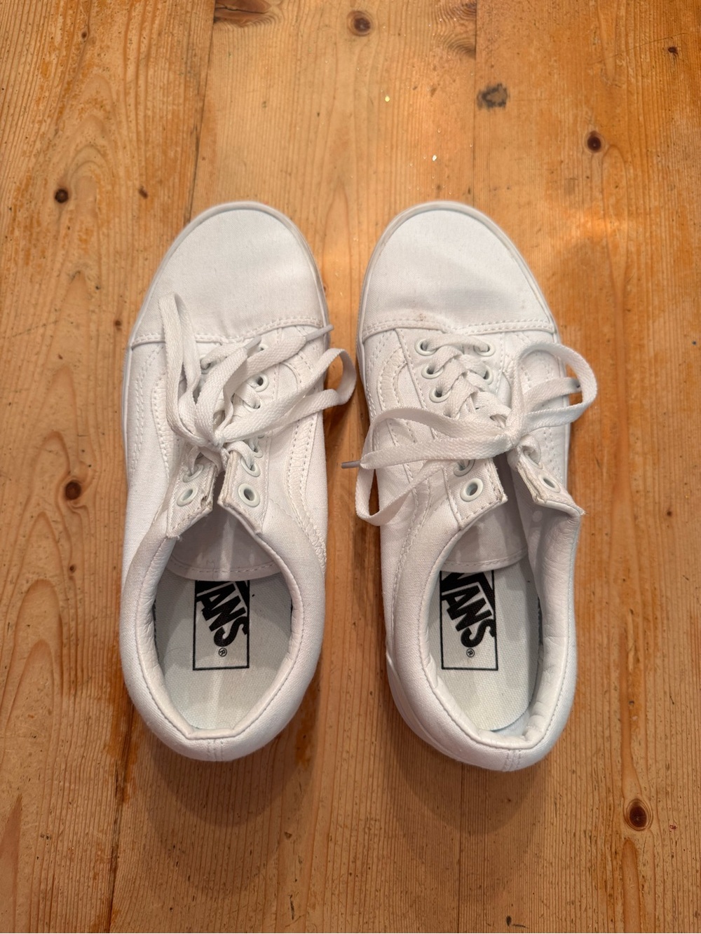 Vans White Low-Top Canvas Sneakers